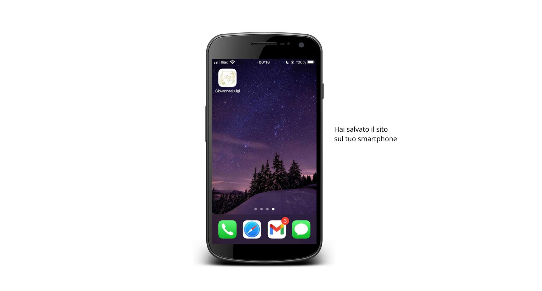 lo smartphone con l'app