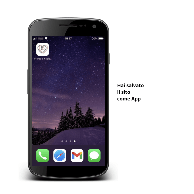 Home dello smartphone e icona app